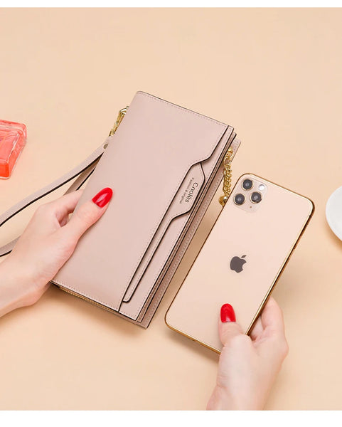 Women Soft Leather Long Wallet Card Holder Phone Purse