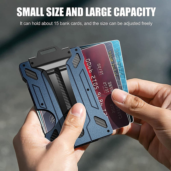 Men's Slim Aluminum Wallet ID Badge Card Holder RFID Blocking