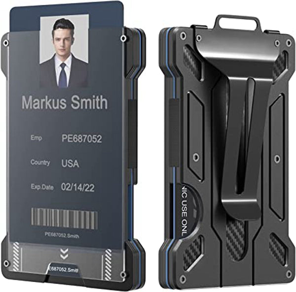Men's Slim Aluminum Wallet ID Badge Card Holder RFID Blocking