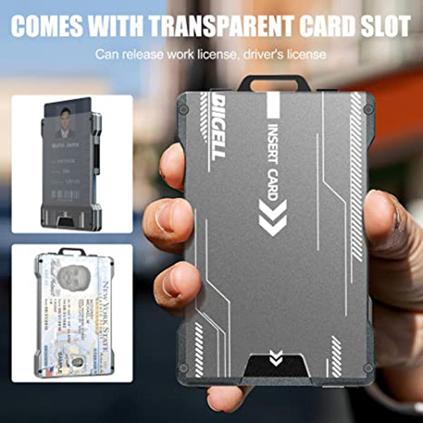 Men's Slim Aluminum Wallet ID Badge Card Holder RFID Blocking
