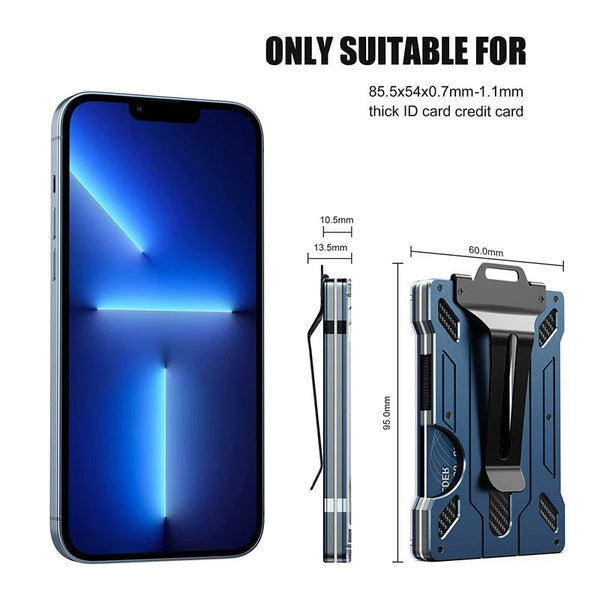 Men's Slim Aluminum Wallet ID Badge Card Holder RFID Blocking