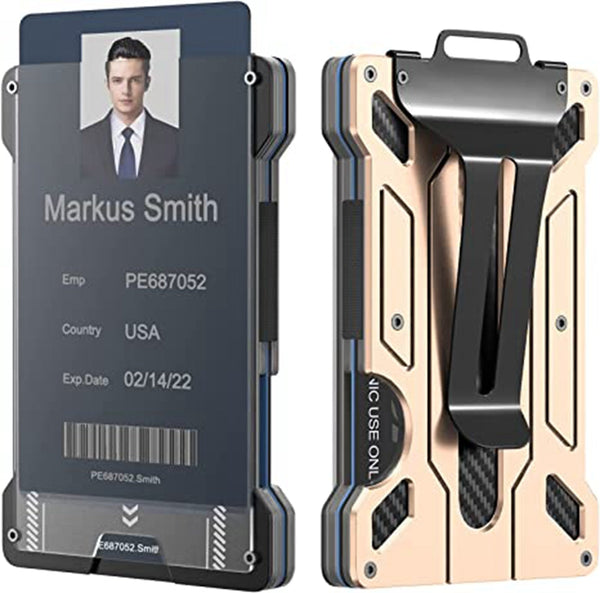 Men's Slim Aluminum Wallet ID Badge Card Holder RFID Blocking