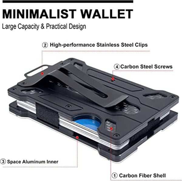 Men's Slim Aluminum Wallet ID Badge Card Holder RFID Blocking