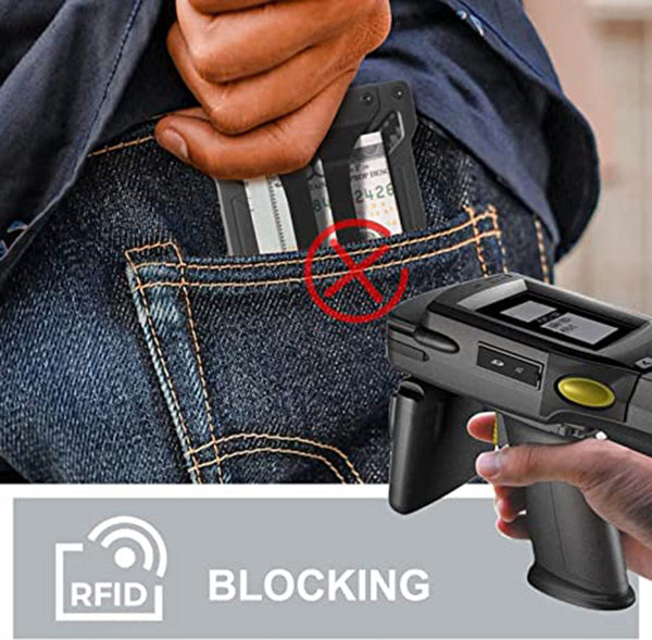 Men's Slim Aluminum Wallet ID Badge Card Holder RFID Blocking