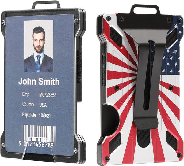 Men's Slim Aluminum Wallet ID Badge Card Holder RFID Blocking