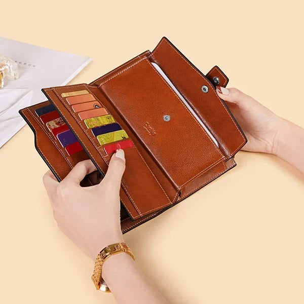 Women Large Capacity Long Wallet Card Holder Organizer Purse