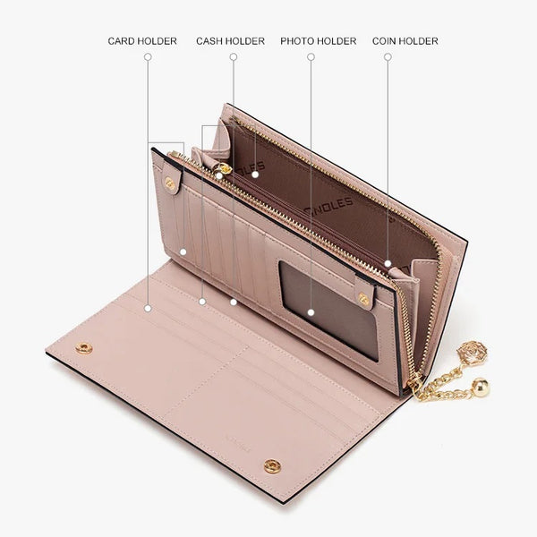 Women Soft Leather Long Wallet Card Holder Phone Purse