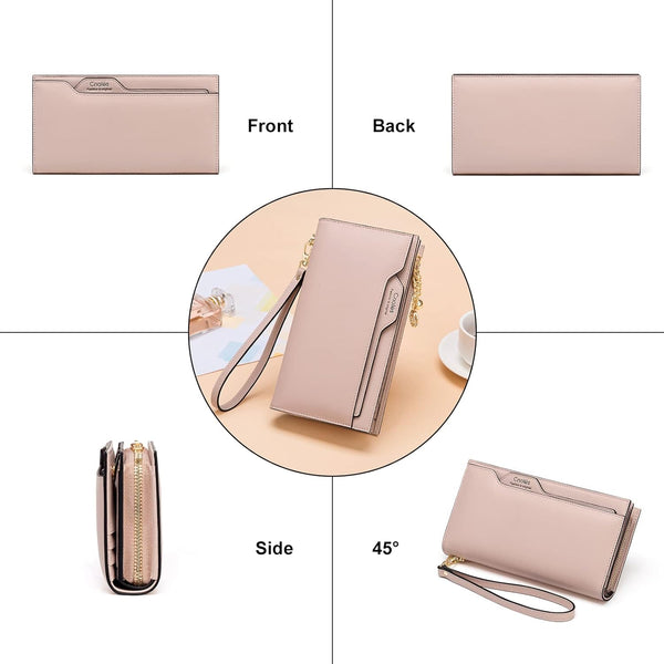 Women Soft Leather Long Wallet Card Holder Phone Purse