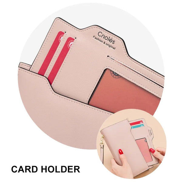Women Soft Leather Long Wallet Card Holder Phone Purse
