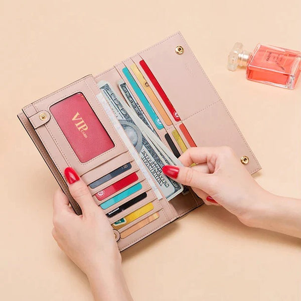 Women Soft Leather Long Wallet Card Holder Phone Purse