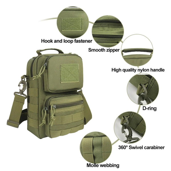 600D Tactical MOLLE Portable Shoulder Bag EDC Waterproof