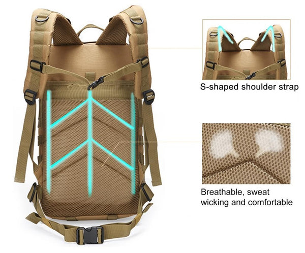 600D Tactical MOLLE Softback Climbing Backpack 35L