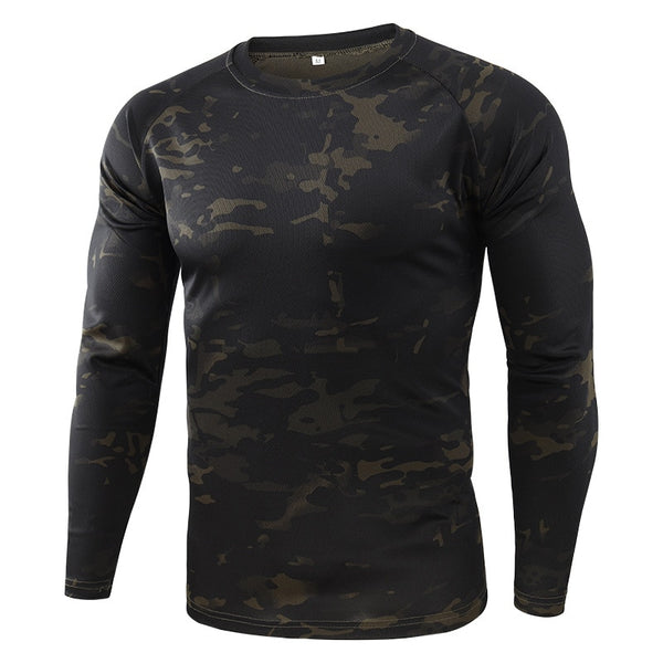 Tactical Mens Camouflage T-Shirt Long Sleeve