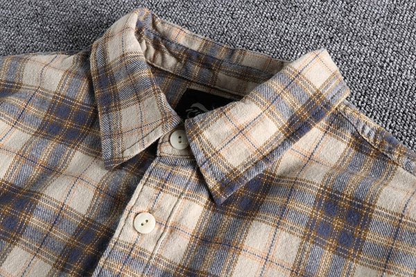 Mens Cotton Flannel Shirt Long Sleeve