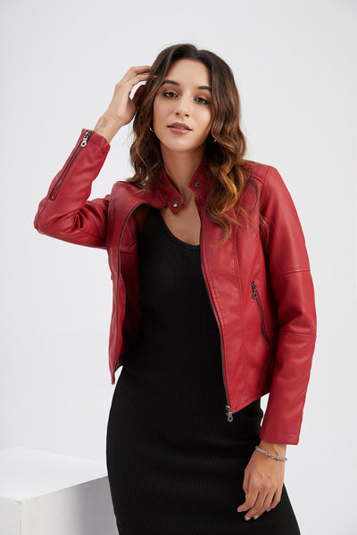 Women PU Faux Leather Urban Classic Biker Jacket