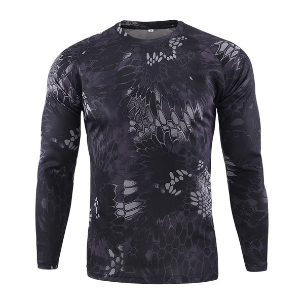 Tactical Mens Camouflage T-Shirt Long Sleeve