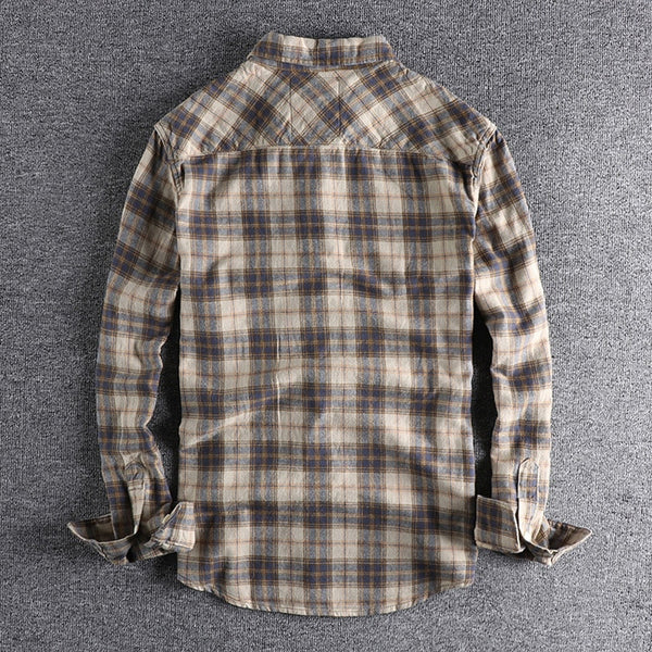 Mens Cotton Flannel Shirt Long Sleeve