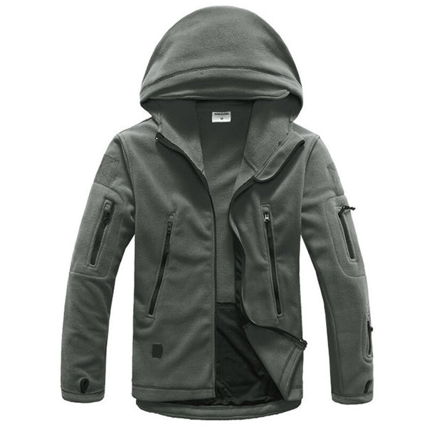 Tactical Mens Hooded Fleece Jacket