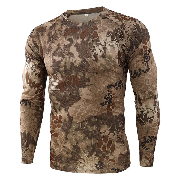 Tactical Mens Camouflage T-Shirt Long Sleeve