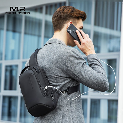 Mark Ryden MR-7918 Crossbody Messenger Chest Bag Waterproof USB Charging