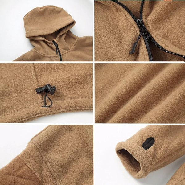 Tactical Mens Hooded Fleece Jacket