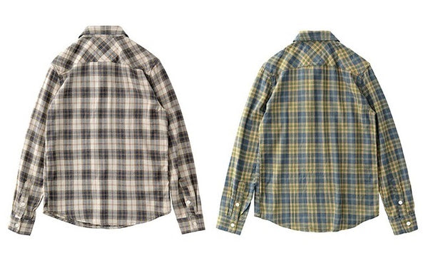 Mens Cotton Flannel Shirt Long Sleeve