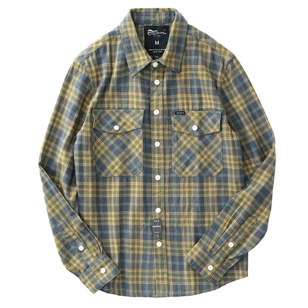 Mens Cotton Flannel Shirt Long Sleeve