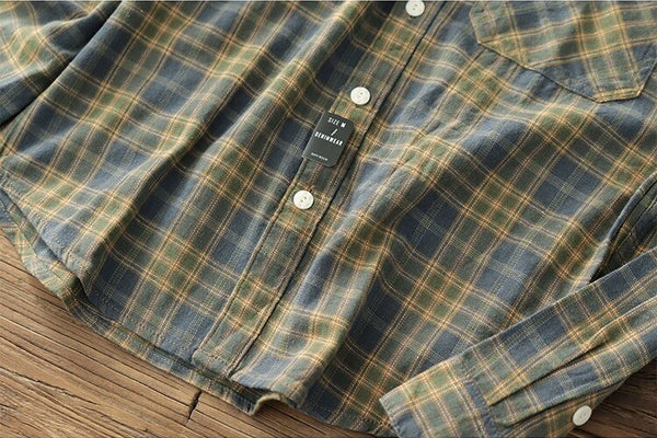 Mens Cotton Flannel Shirt Long Sleeve