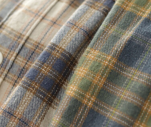 Mens Cotton Flannel Shirt Long Sleeve