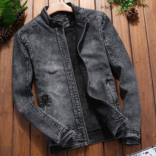 Mens New Trend Casual Slim Fit Denim Jacket