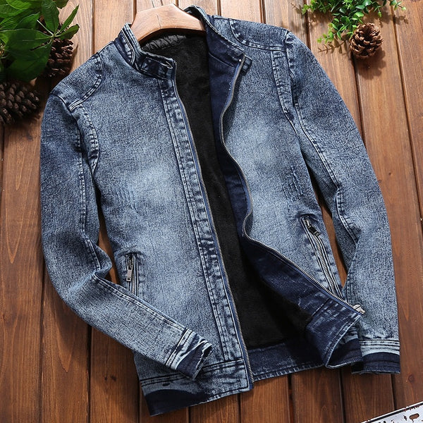Mens New Trend Casual Slim Fit Denim Jacket
