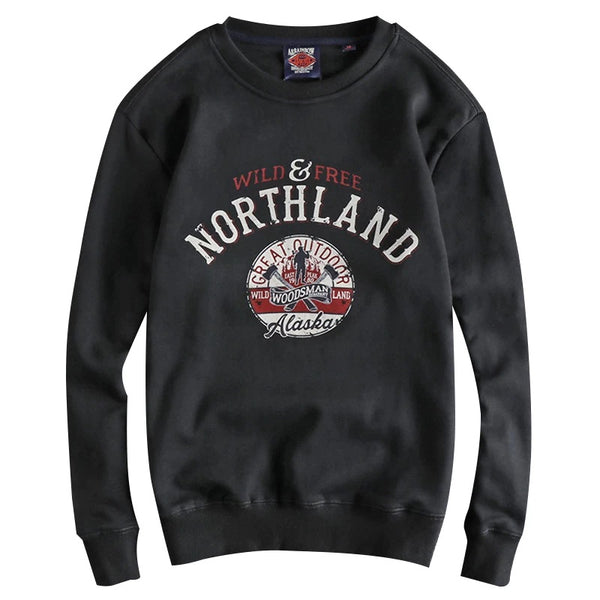 Mens Outdoor Casual Loose Fit Round Neck Sweater