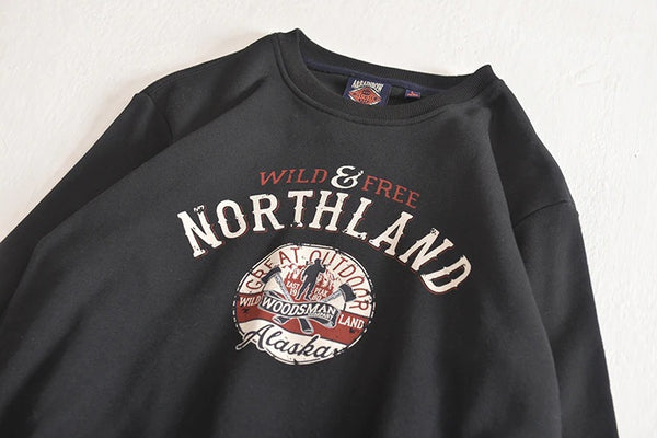 Mens Outdoor Casual Loose Fit Round Neck Sweater