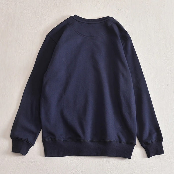 Mens Outdoor Casual Loose Fit Round Neck Sweater