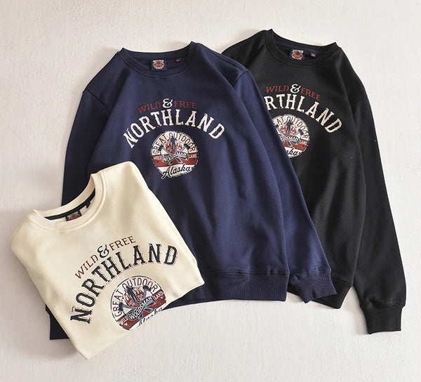 Mens Outdoor Casual Loose Fit Round Neck Sweater