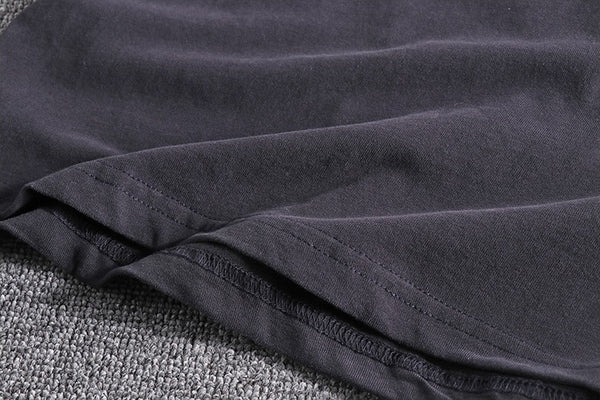 Mens Retro Printed Cotton T-Shirt Short Sleeve