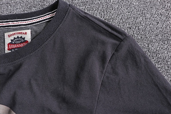 Mens Retro Printed Cotton T-Shirt Short Sleeve