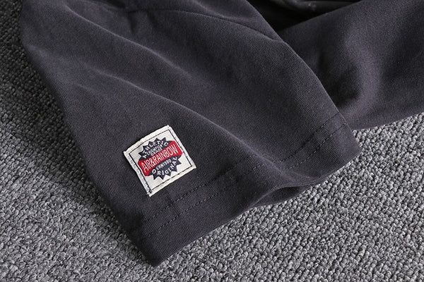 Mens Retro Printed Cotton T-Shirt Short Sleeve