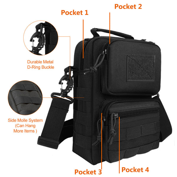 600D Tactical MOLLE Portable Shoulder Bag EDC Waterproof