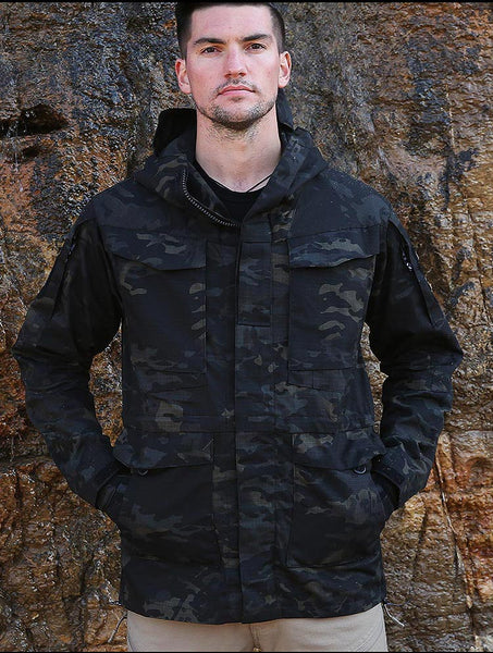 Tactical Mens M65 Windbreaker Military Field Jacket Rip-Stop Waterproof