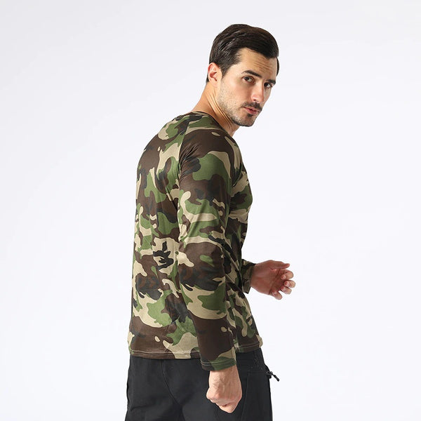 Tactical Mens Camouflage T-Shirt Long Sleeve