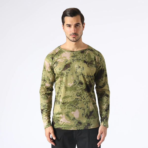 Tactical Mens Camouflage T-Shirt Long Sleeve
