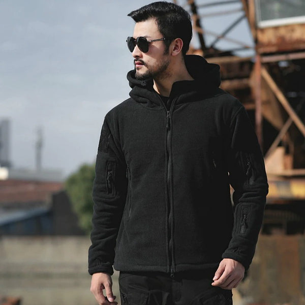 Tactical Mens Hooded Fleece Jacket