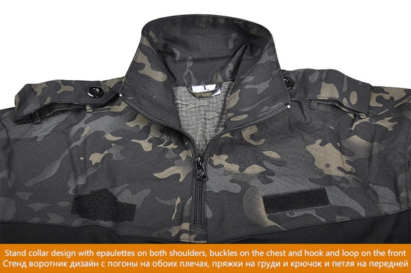 Tactical Mens T-Shirt Stand Collar Long Sleeve