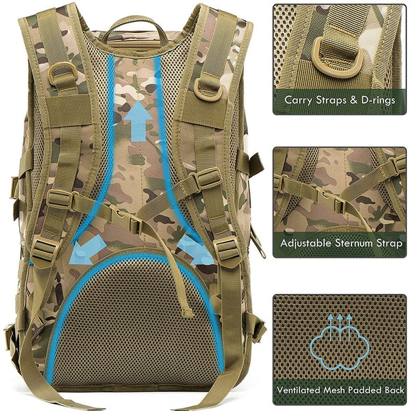 Tactical MOLLE Multi-compartment Military Backpack Waterproof 36L
