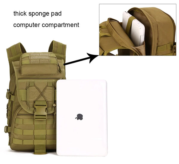 Tactical MOLLE Multi-compartment Military Backpack Waterproof 36L