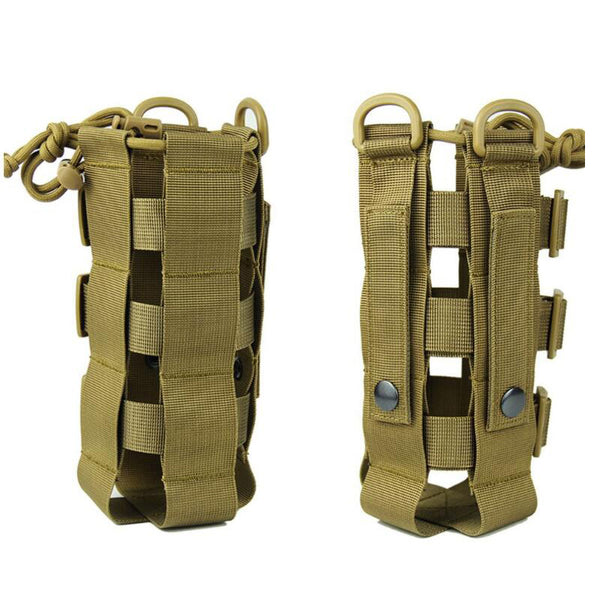 Tactical MOLLE Water Bottle Pouch Kettle Bag Adjustable Waterproof 0.5-2.5L