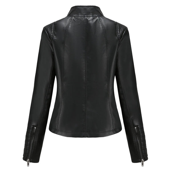Women PU Faux Leather Autumn Biker Jacket