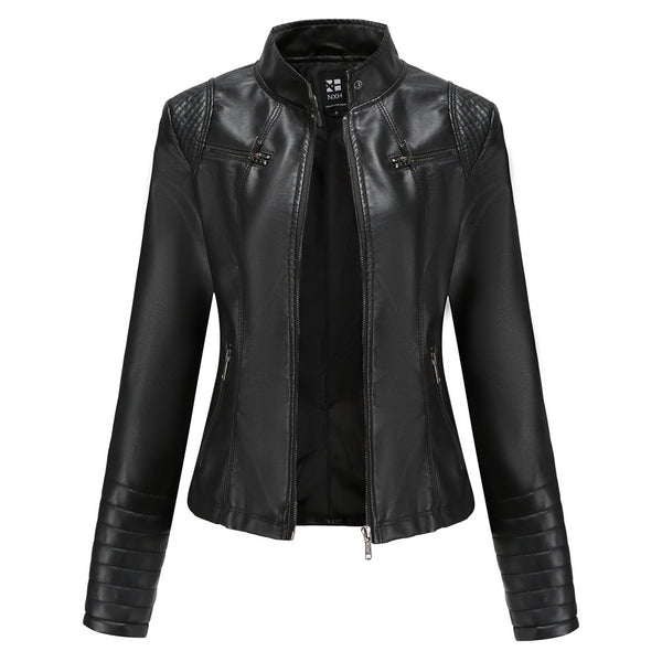 Women PU Faux Leather Autumn Biker Jacket