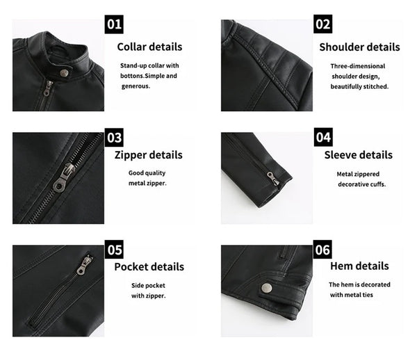 Women PU Faux Leather Urban Classic Biker Jacket